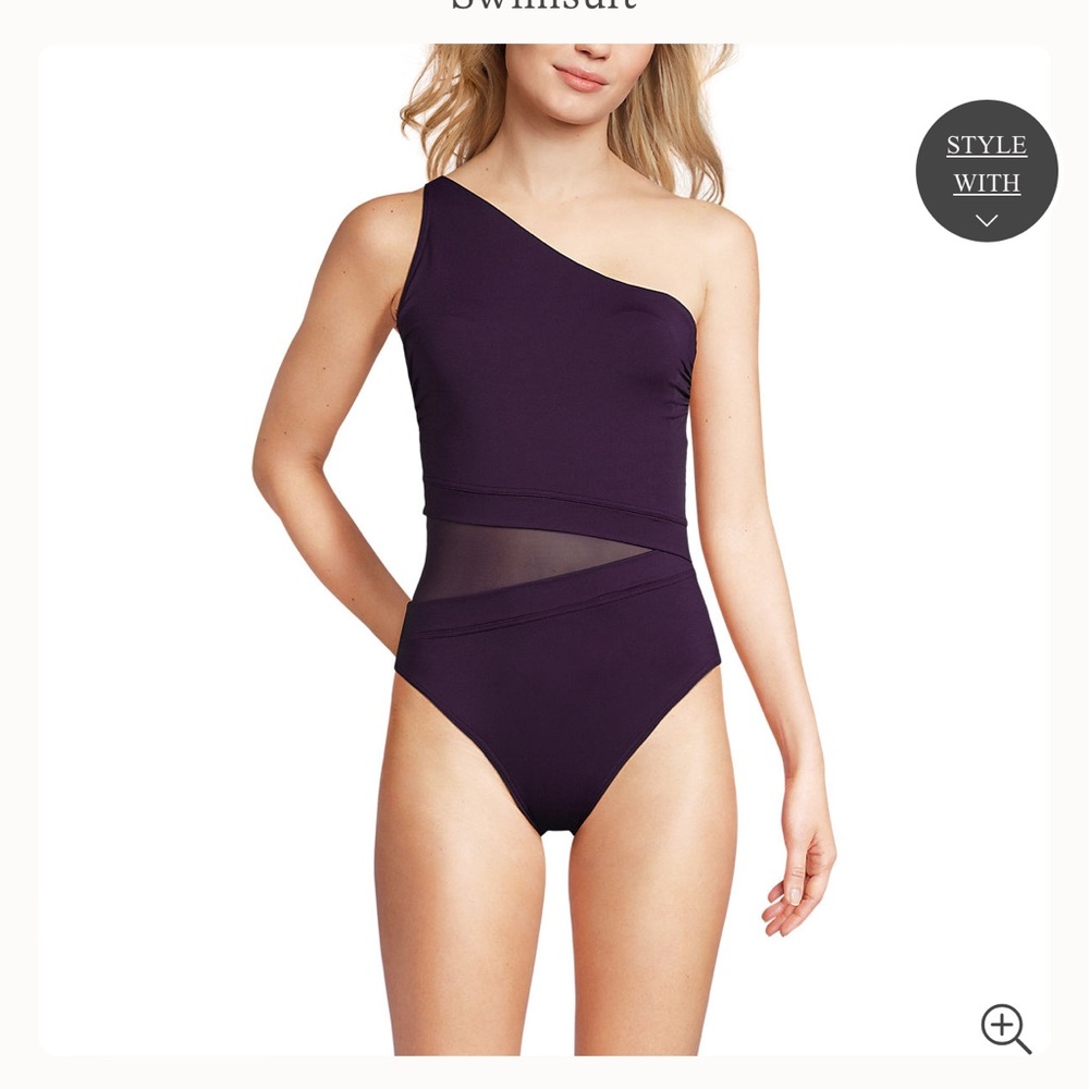 Women's Smoothing Control Mesh High Leg One Shoulder One Piece Swimsuit